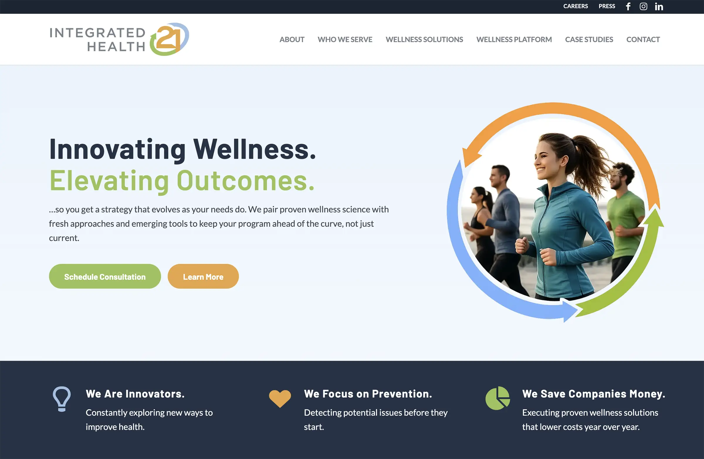 Health and wellness website designed and developed by WebTec
