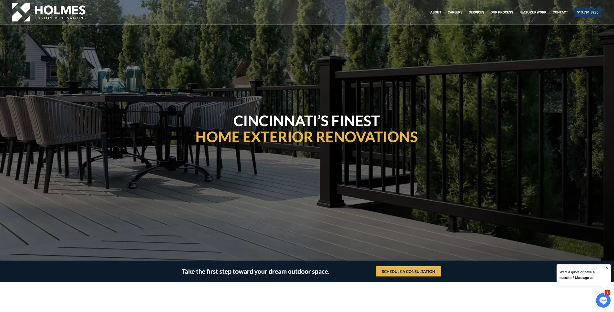 Holmes Custom Renovations website designed and developed by WebTec